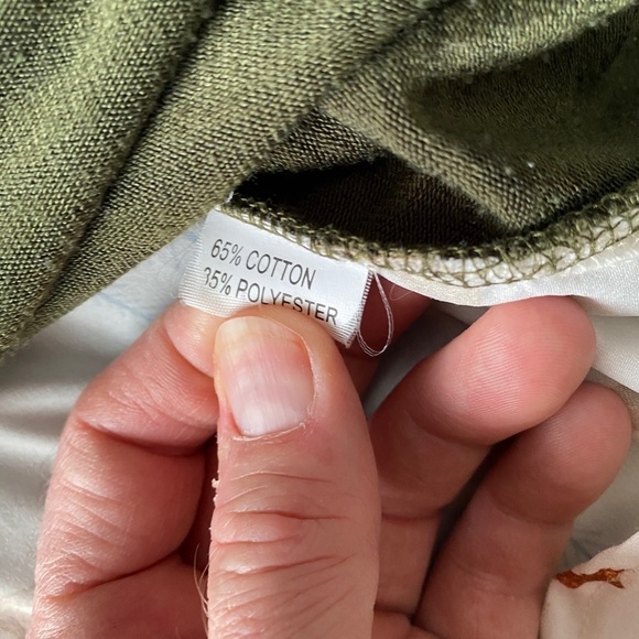 Hide & Seek Women's Faux Layered Olive Green Top Size S/M Fox Print Preppy - Picture 7 of 12